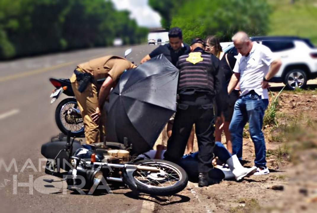 foto de Motociclista sofre traumatismo craniano após acidente no Contorno Sul, em Maringá