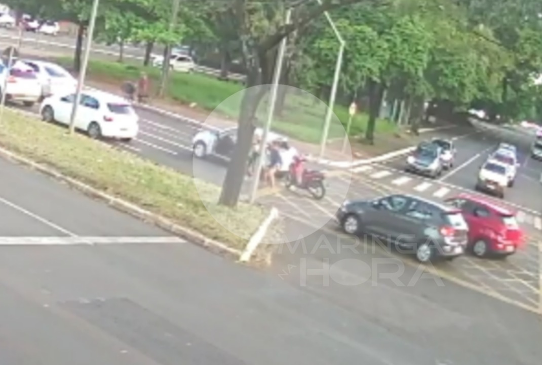 foto de Homem é agredido com golpes de capacete durante briga de trânsito em Maringá; Vídeo