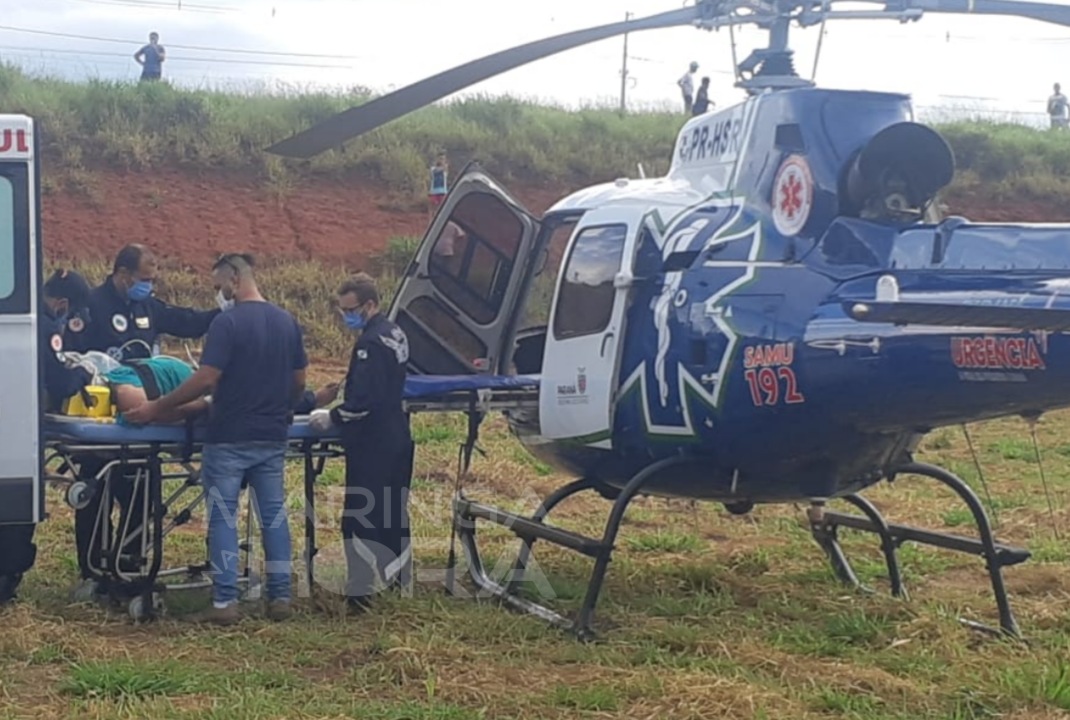 foto de Homem é socorrido em estado grave após cair de aproximadamente 3 metros de altura