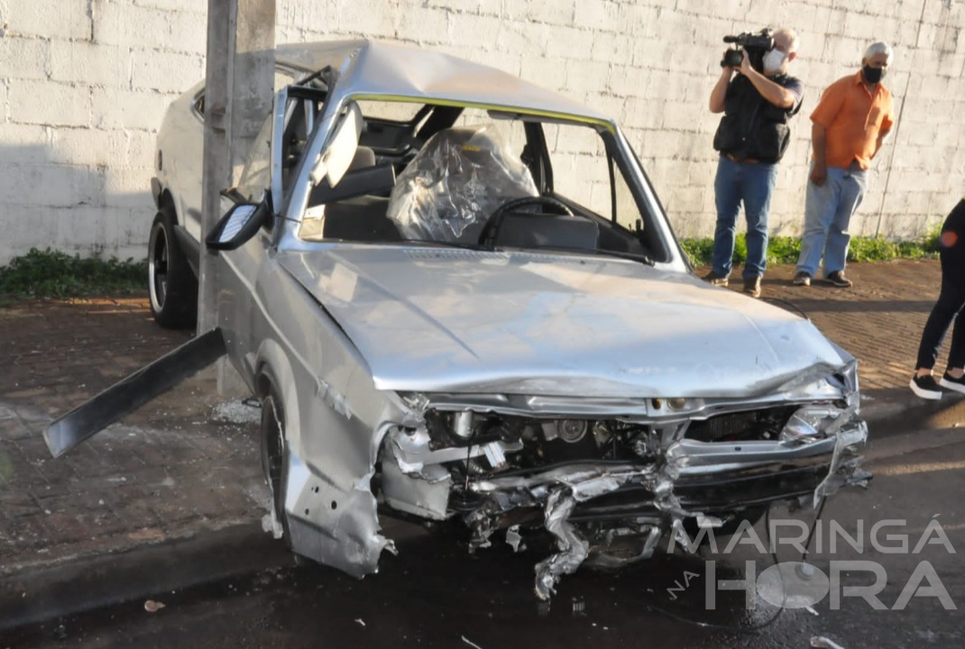 foto de Acidente grave na Avenida Horácio Raccanello Filho deixa duas pessoas feridas em Maringá