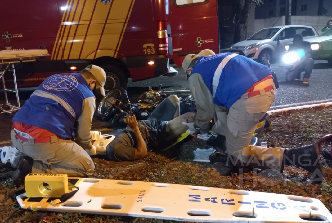 foto de Motociclista fica gravemente ferido após acidente envolvendo carro em Maringá