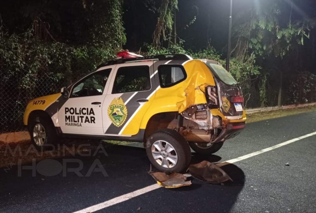 foto de Motorista embriagado é preso após colidir contra viatura da PM, em Maringá 