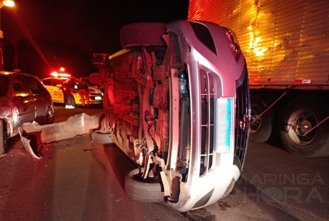 foto de Após dar fuga na GM em Sarandi condutor sem habilitação provoca acidente violento em Maringá e foge