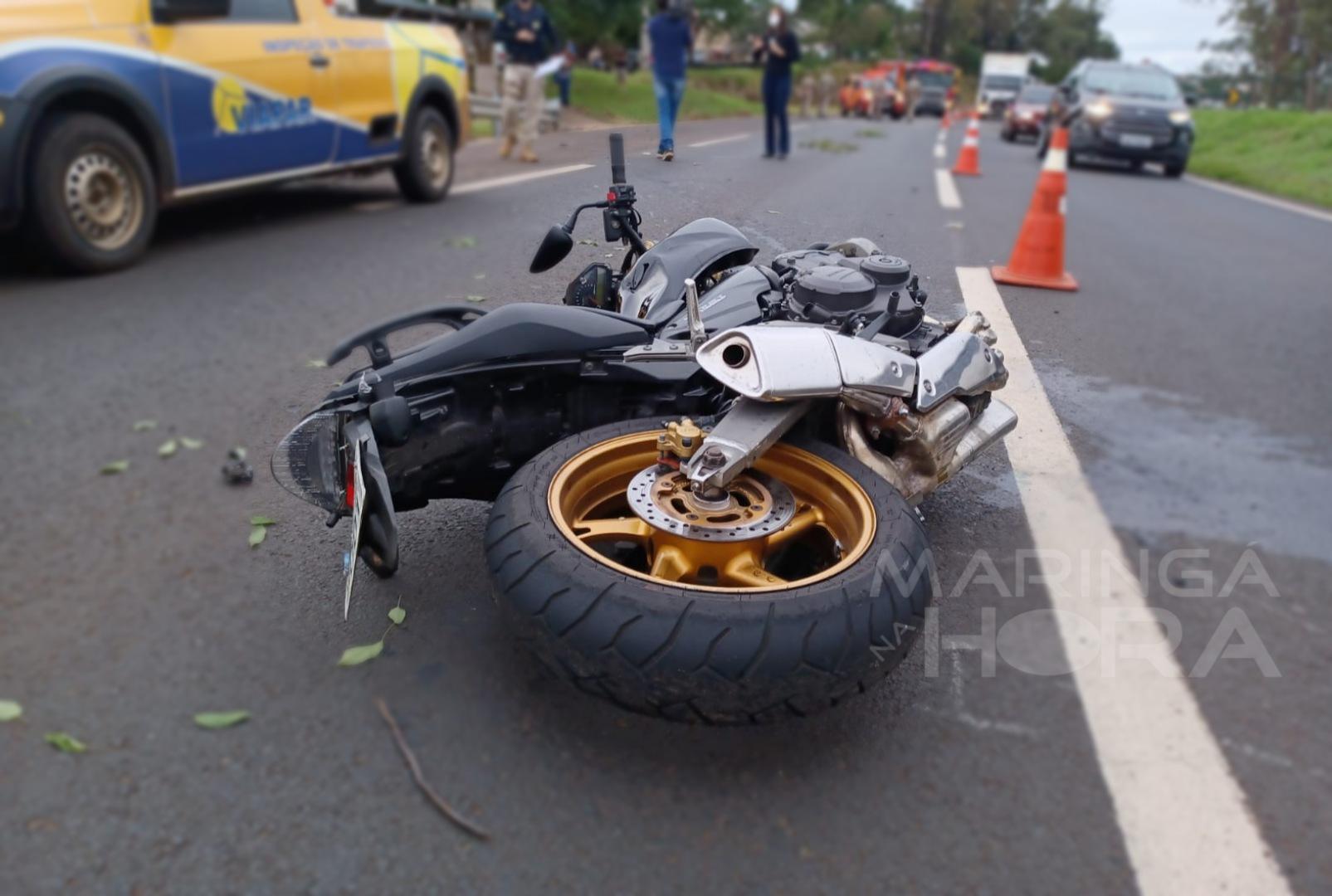 foto de Acidente gravíssimo envolvendo moto de alta cilindrada na rodovia BR-376