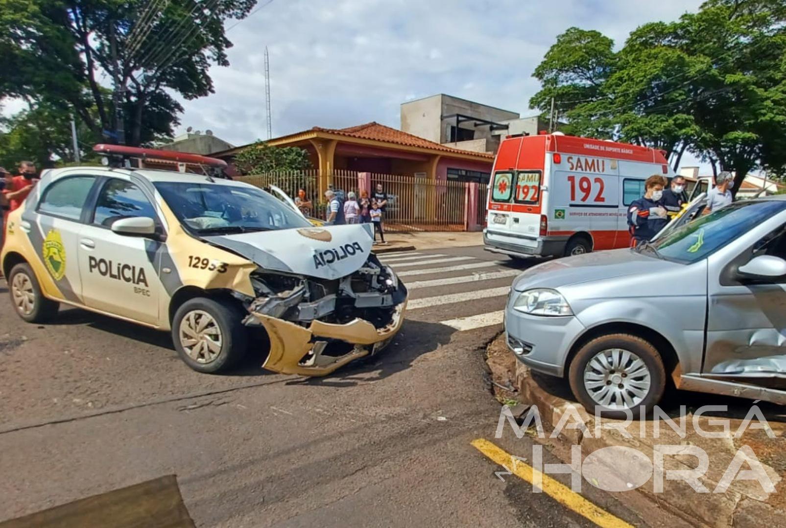 foto de Motorista invade preferencial, e provoca acidente envolvendo viatura da Polícia Militar