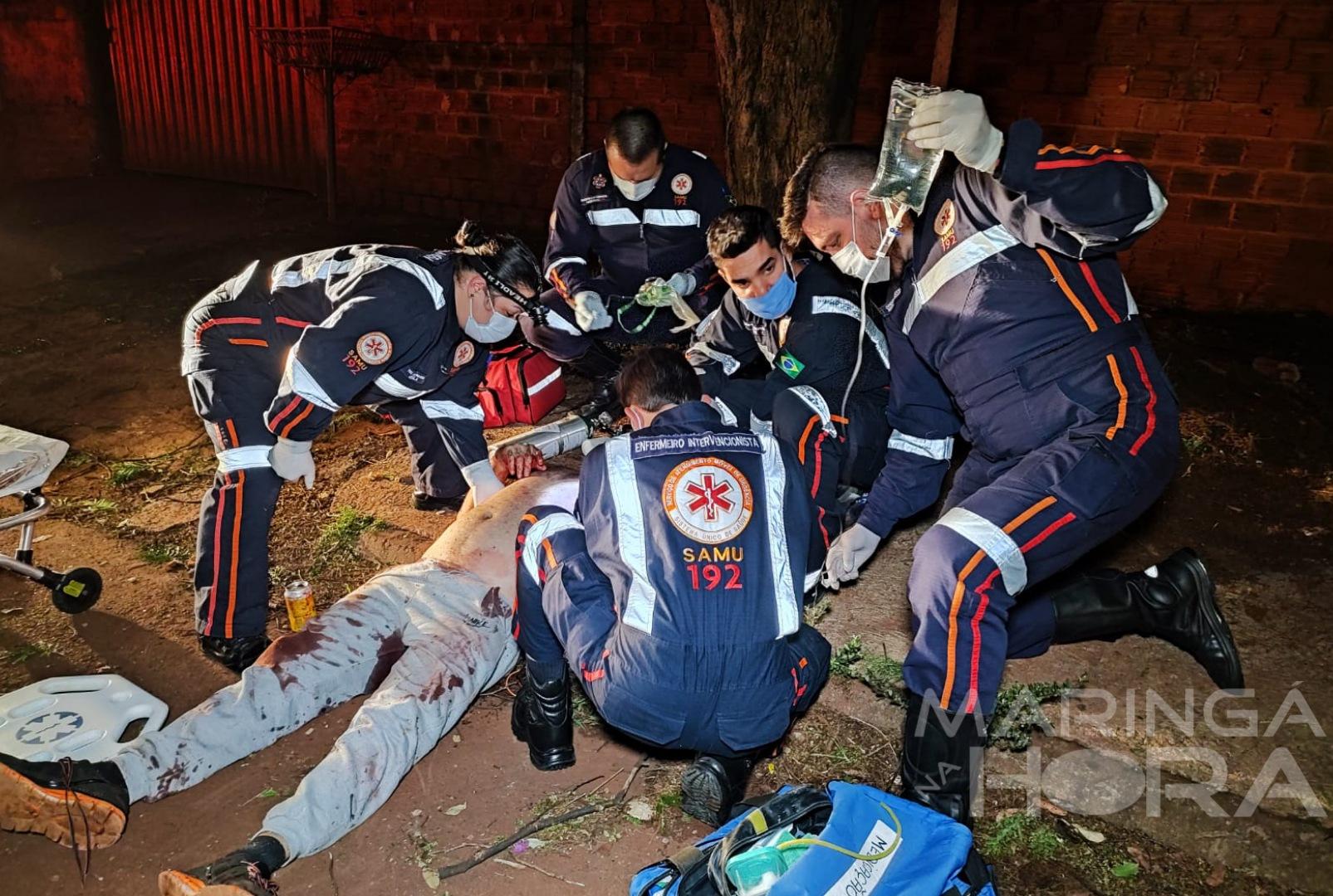 foto de Homem é socorrido pelo SAMU após levar facadas em Paiçandu