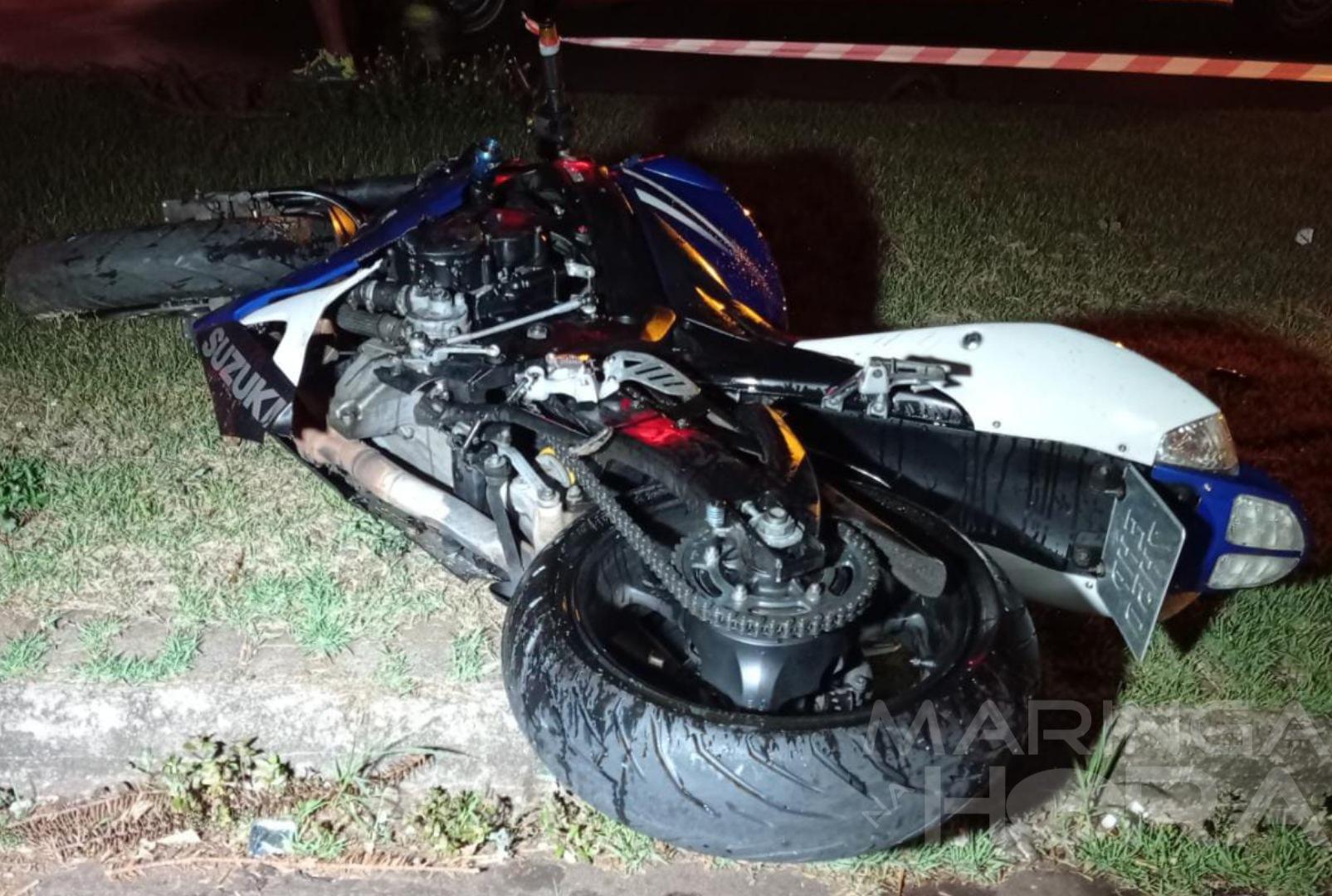 foto de Colisão violenta envolvendo moto alta cilindrada e veículo deixa jovem ferido em Maringá