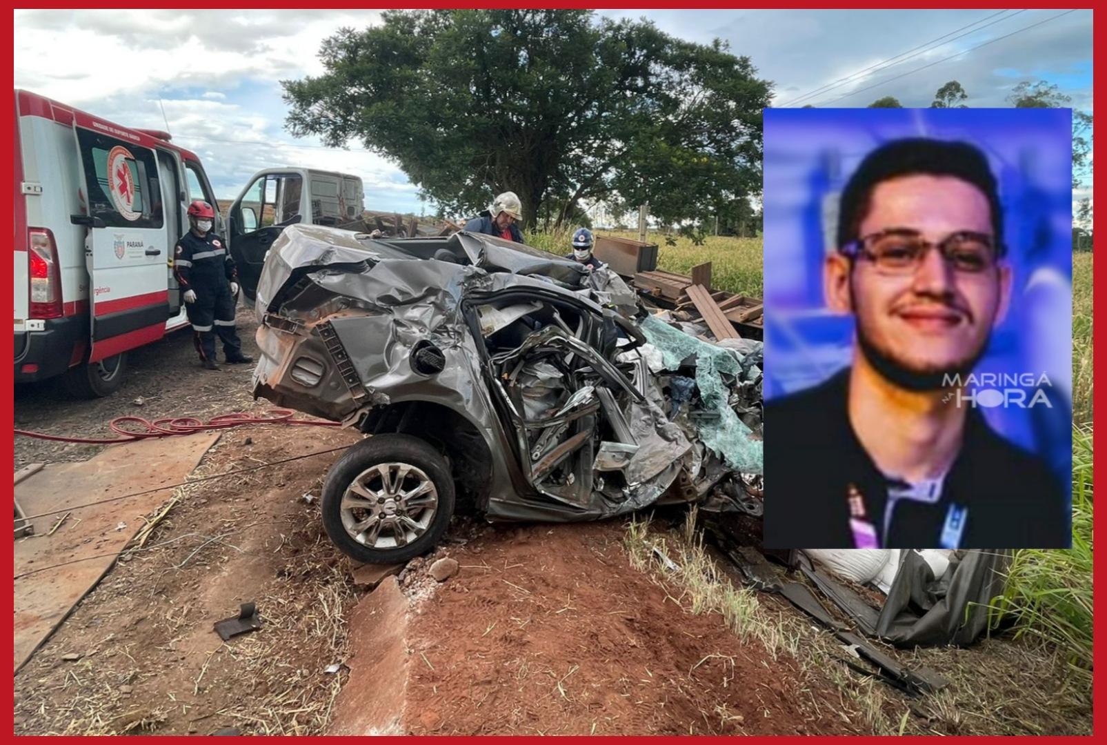 foto de Colisão frontal entre carro e caminhão mata jovem de 25 anos