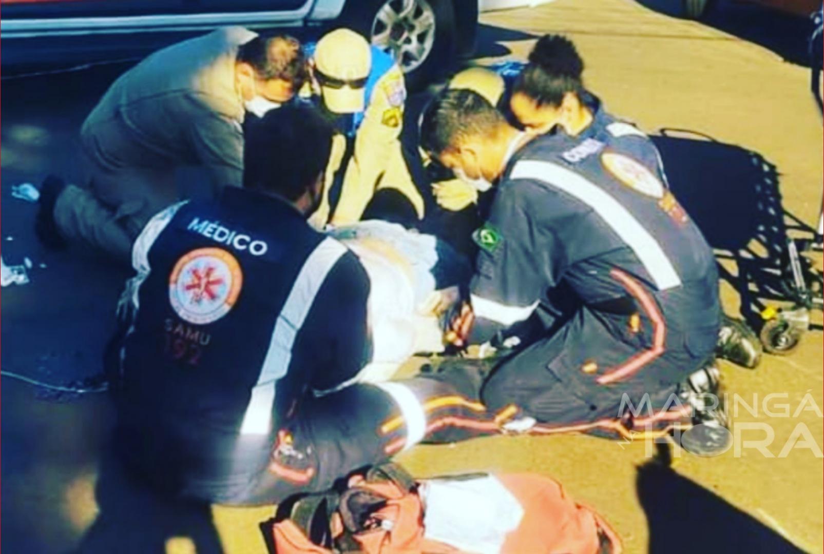 foto de Mulher fica em estado grave após sofrer queda de moto em avenida de Maringá