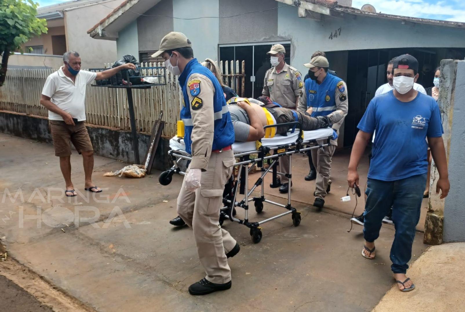 foto de Homem precisa ser socorrido após levar choque e sofrer queda em Paiçandu