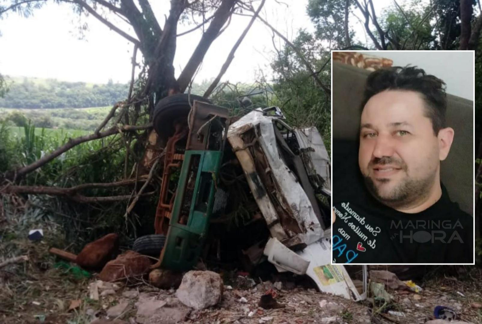 foto de Acidente violento envolvendo caminhão mata homem e deixa outra pessoa gravemente ferida na zona rural de Maringá