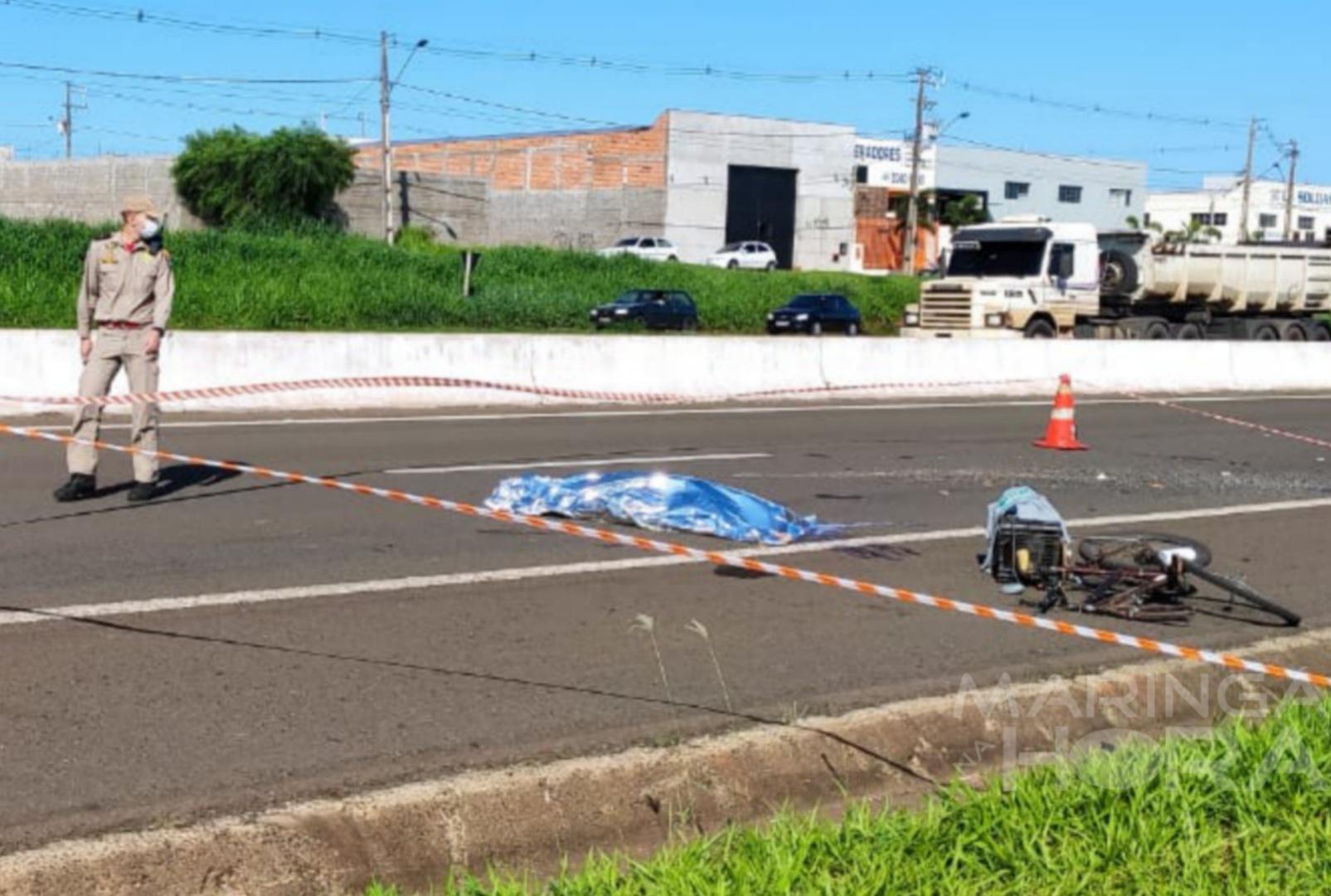 foto de Veículo atropela, mata ciclista e foge do local no Contorno Norte em Maringá