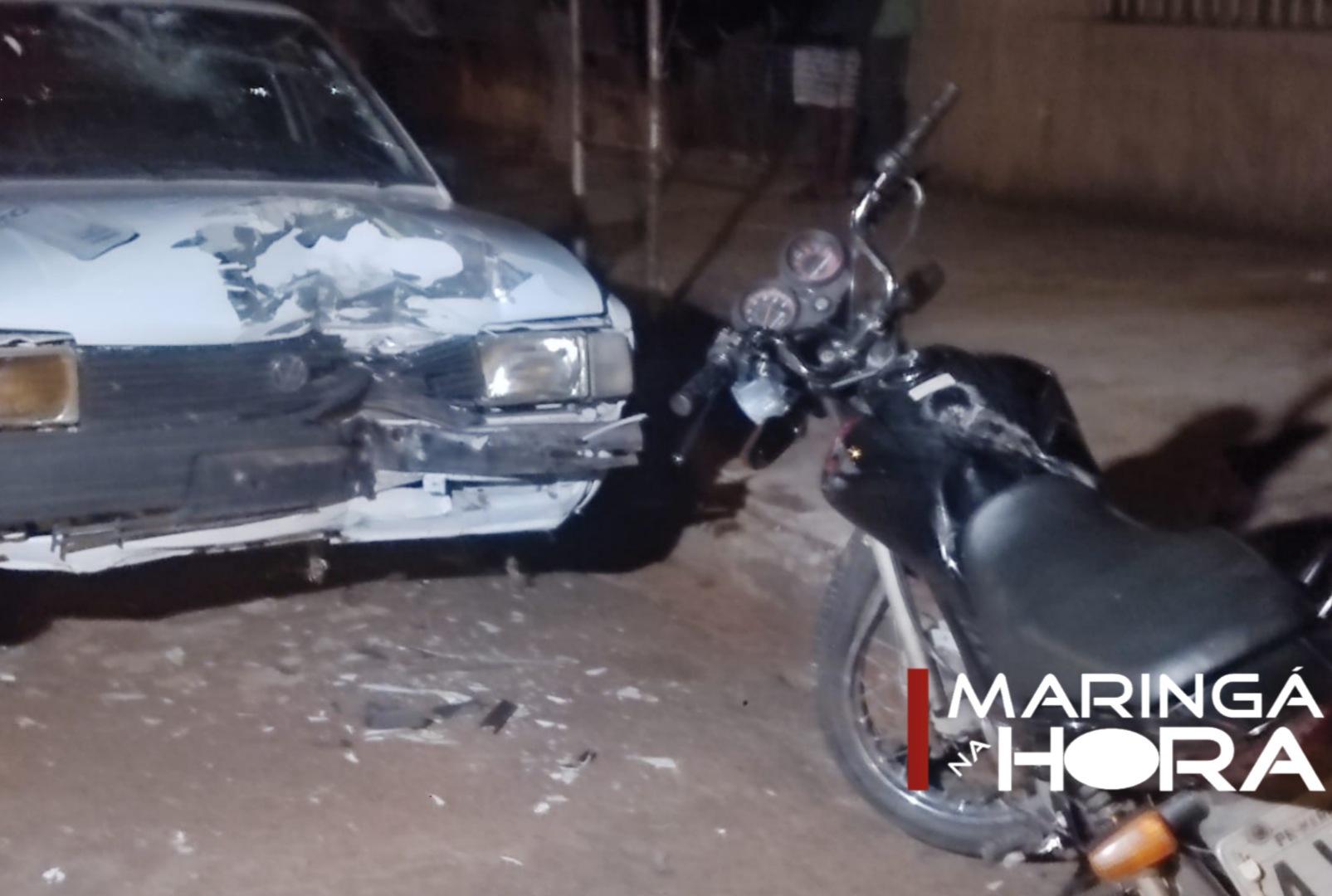 foto de Motociclista bate de frente com carro estacionado e acaba ficando em estado grave em Maringá