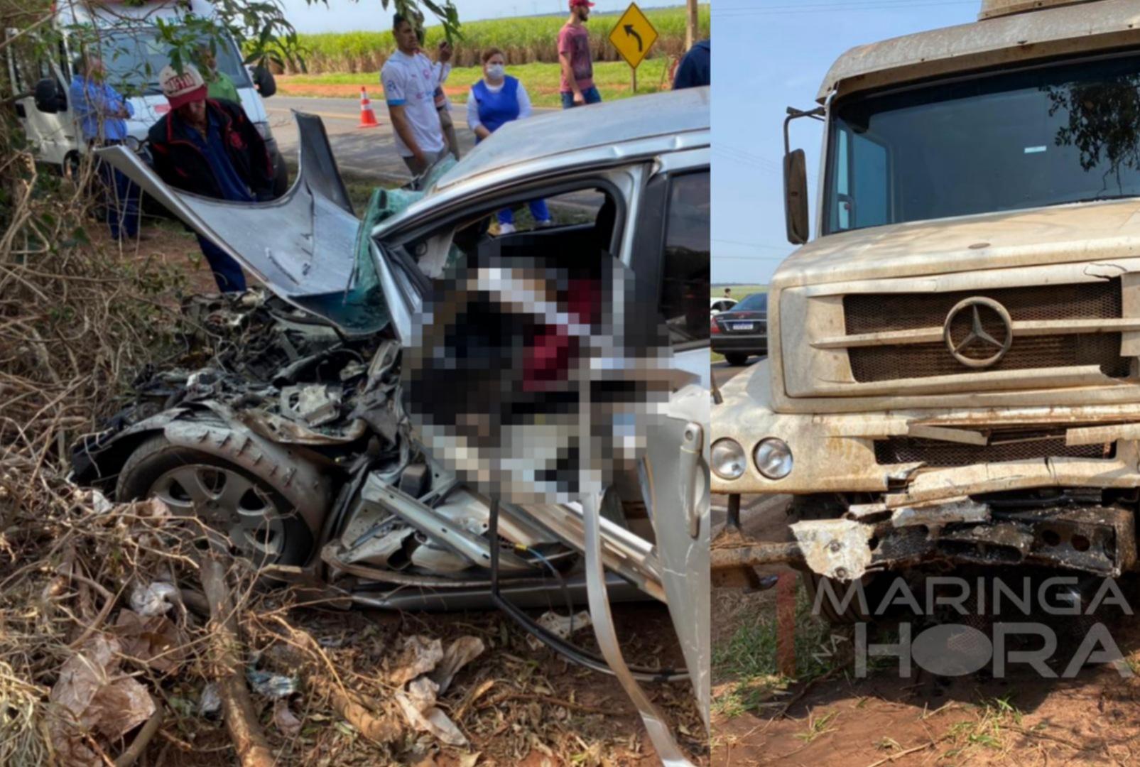 foto de Homem morre em colisão frontal envolvendo carro e caminhão em rodovia