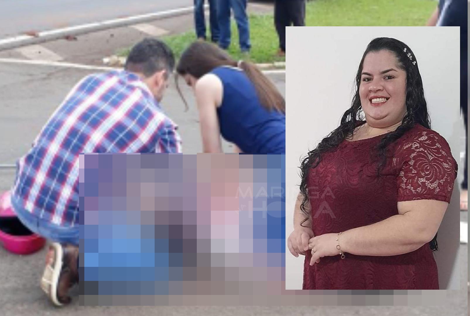 foto de Mulher bate moto na lateral de veículo e morre na BR-376