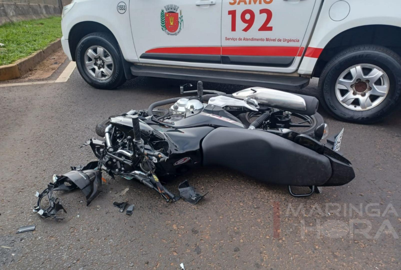 foto de Jovem sofre traumatismo craniano e é socorrido em estado gravíssimo após bater moto na lateral de caminhão na BR-376