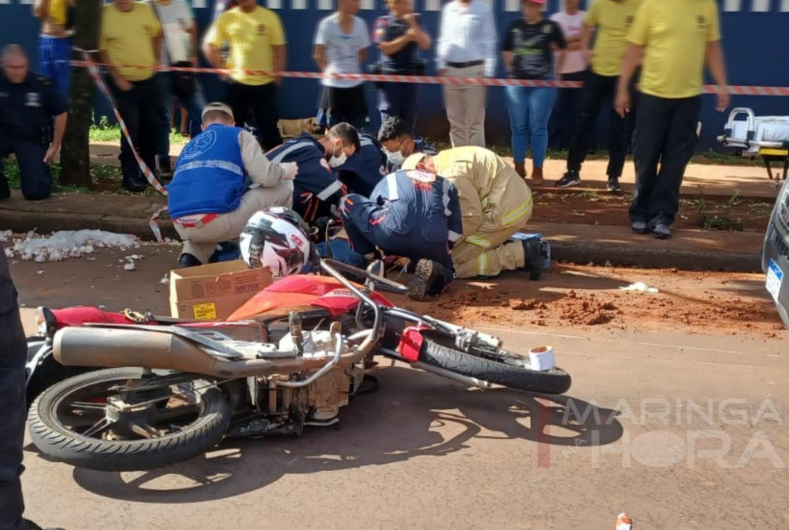 foto de Motociclista fica em estado gravíssimo após sofrer acidente violento em Maringá