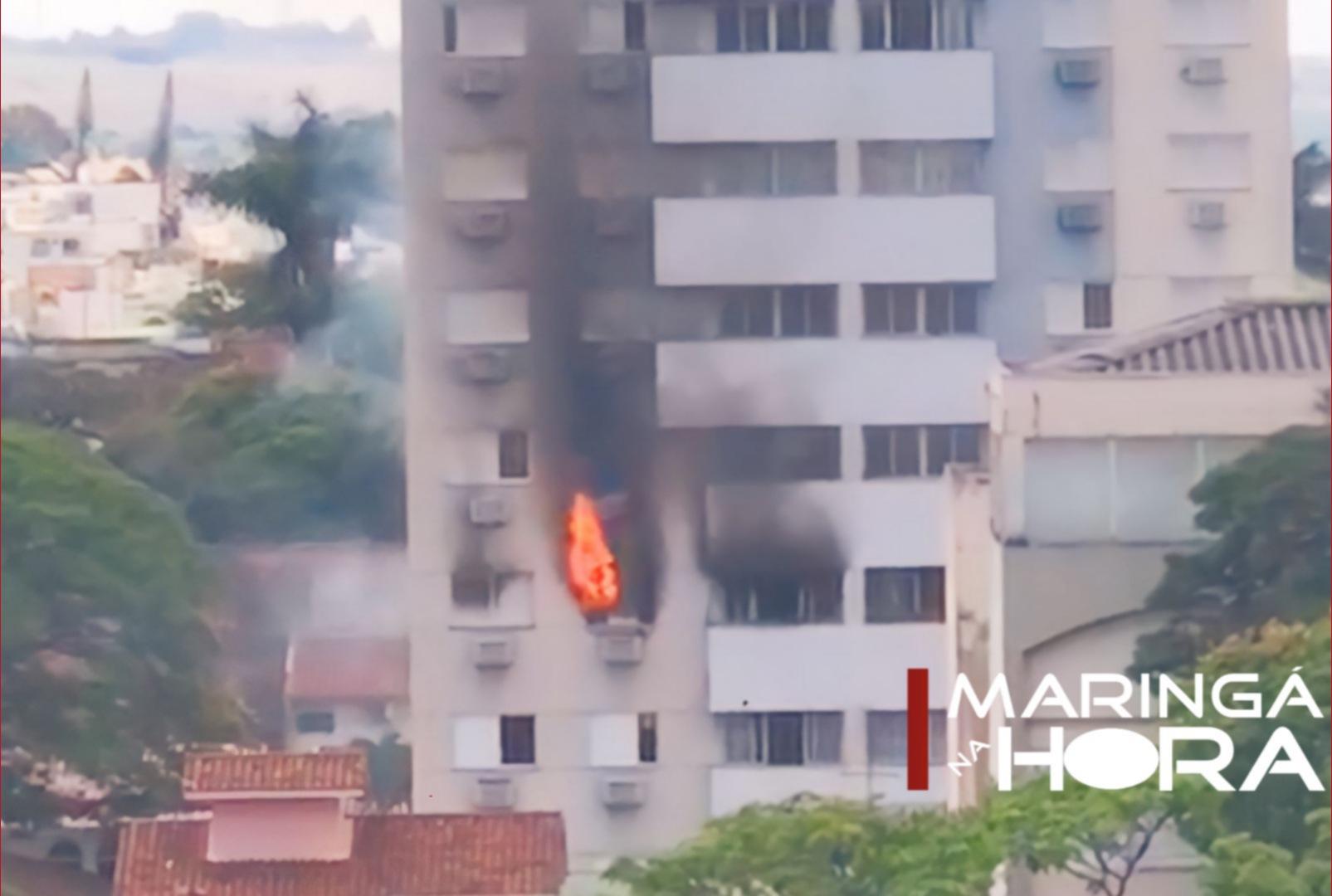 foto de Incêndio em prédio na Zona 7 gera desespero entre moradores em Maringá