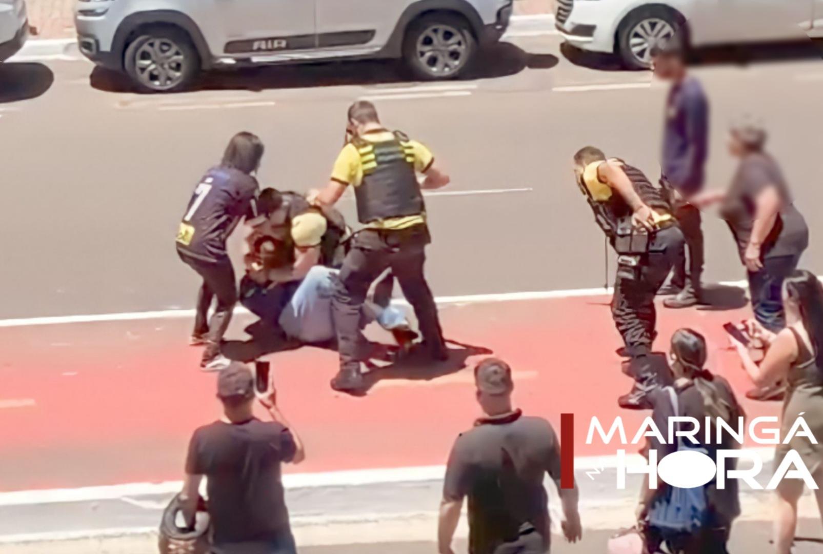 foto de Veja vídeo de confusão envolvendo agentes da Semob em avenida no centro de Maringá