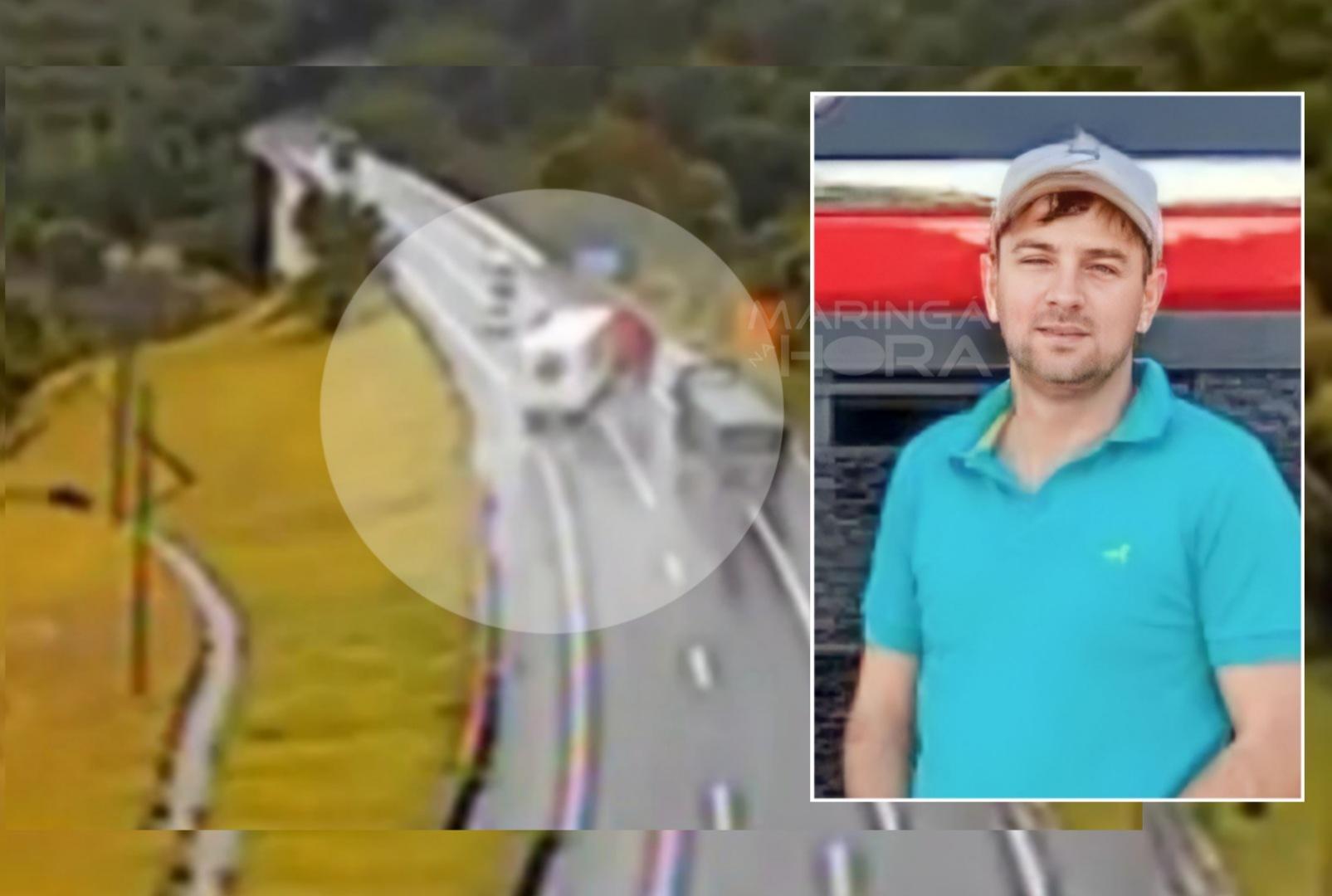 foto de Vídeo monstra exato momento em que carreta cai de ponte e motorista morre no Paraná