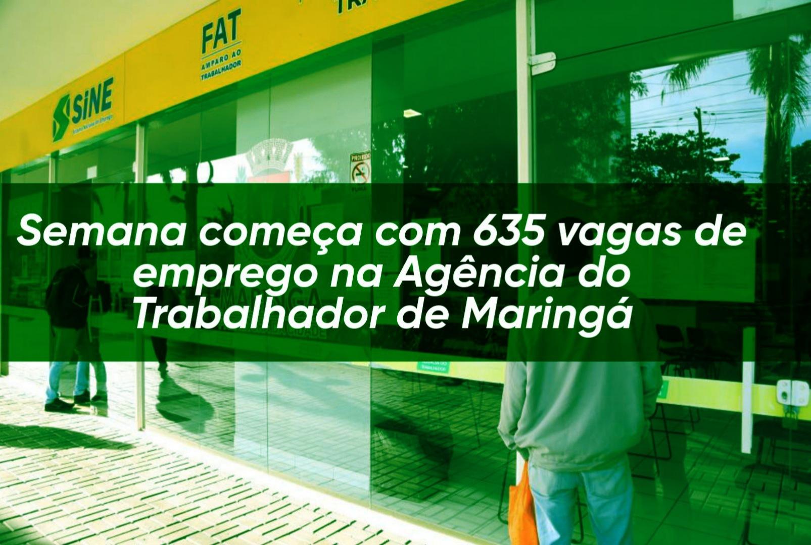 foto de Semana começa com 635 vagas de emprego na Agência do Trabalhador de Maringá