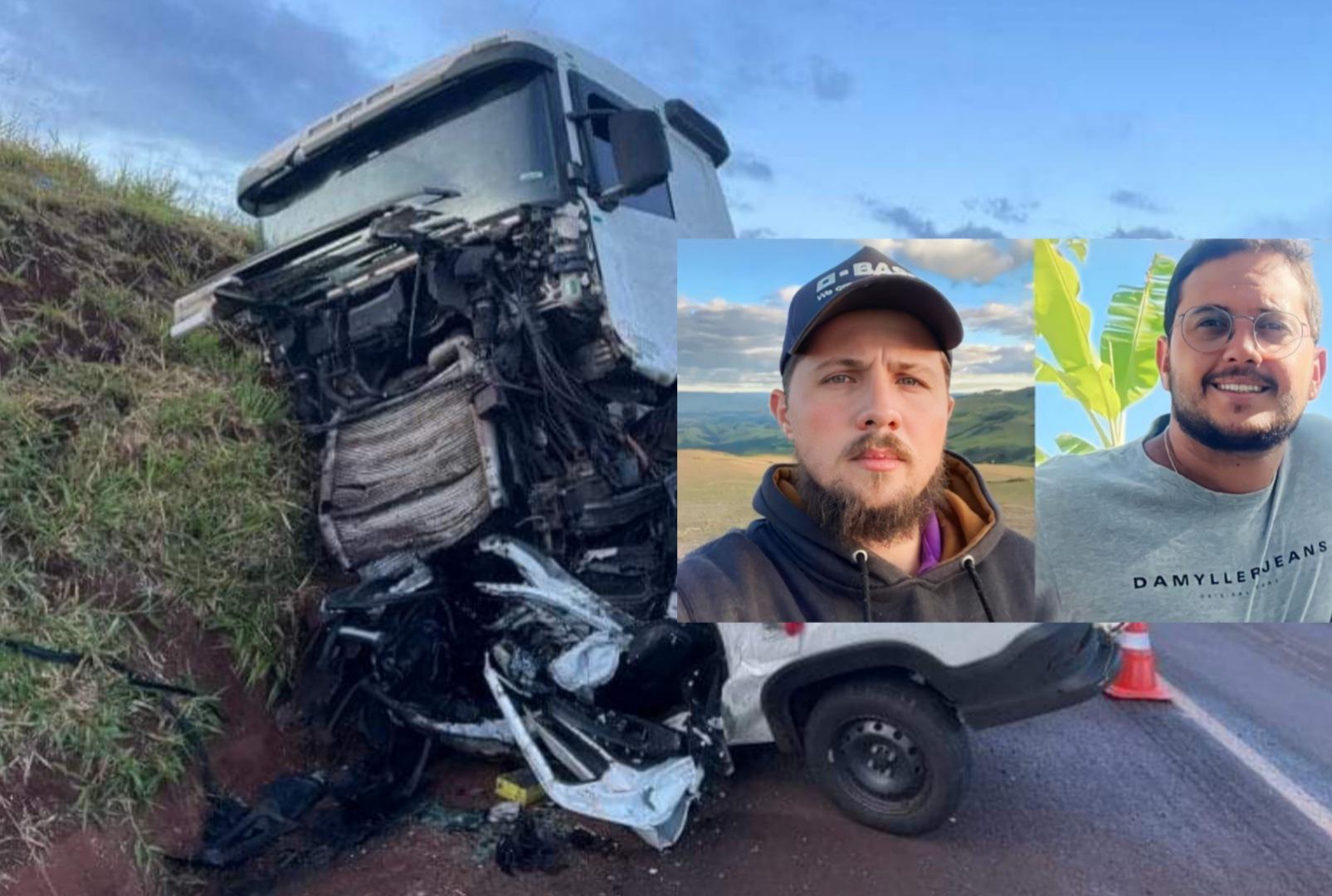 foto de Colisão frontal em rodovia envolvendo veículo com placas de Maringá e carreta resulta na morte de duas pessoas