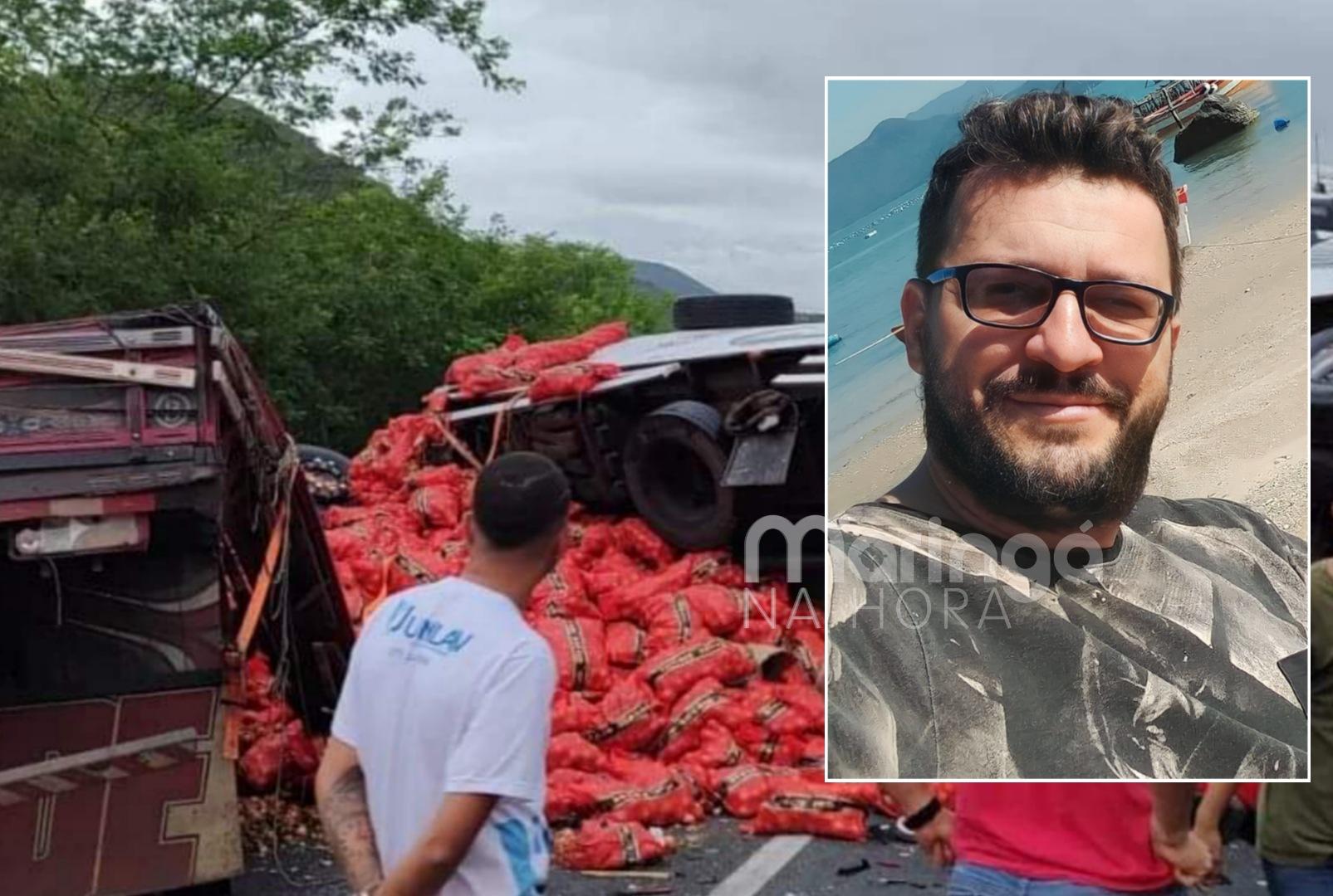 foto de Morador de Maringá morre em acidente violento envolvendo três caminhões em rodovia