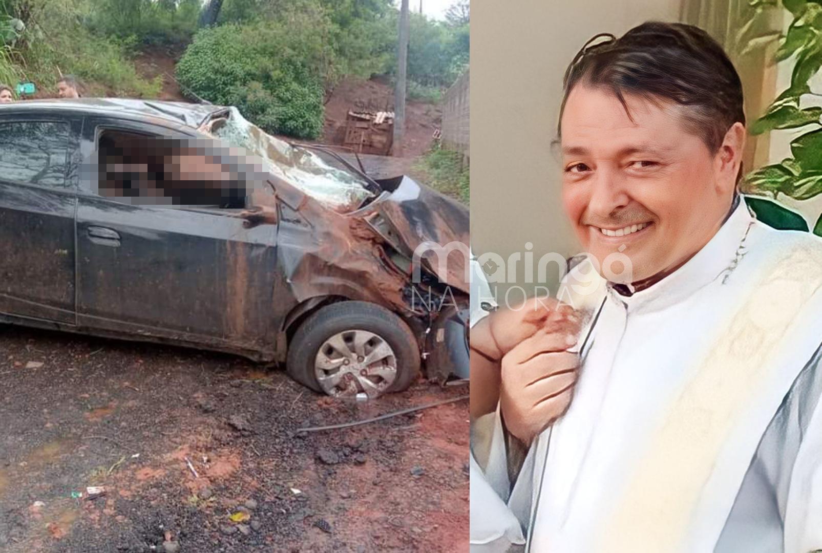 foto de Padre morre após cair com seu carro em ribanceira e capotar no Paraná