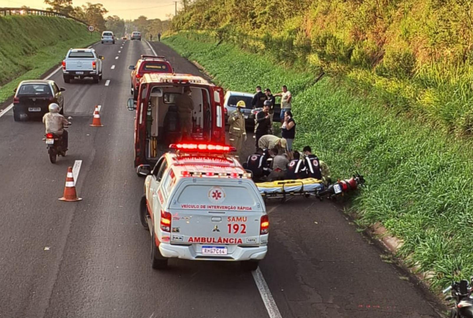 foto de Acidente grave na BR-376 no início da noite mobiliza Corpo de Bombeiros e Samu