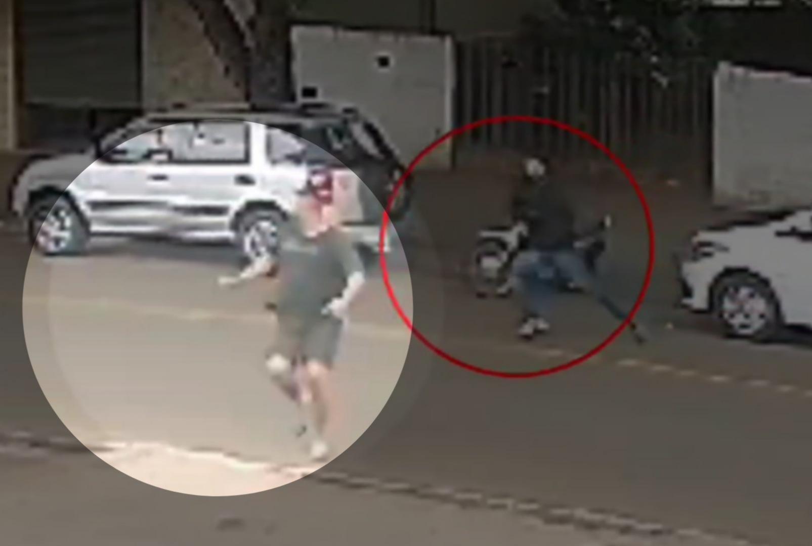 foto de Vídeo mostra homem sendo perseguido e atingido por tiros durante tentativa de homicídio em Iguatemi