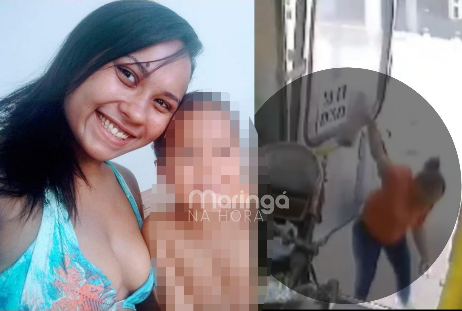 foto de Veja o momento em que a jovem mãe caiu da circular no centro de Maringá e morreu