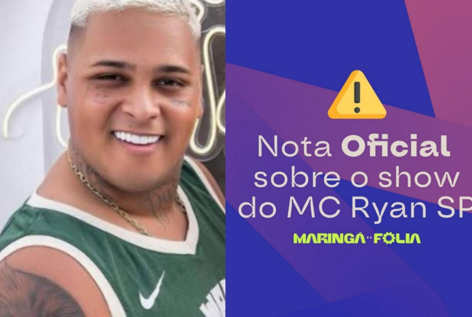 foto de Show de MC Ryan SP em Maringá é cancelado após foto de agressão à ex ser divulgada