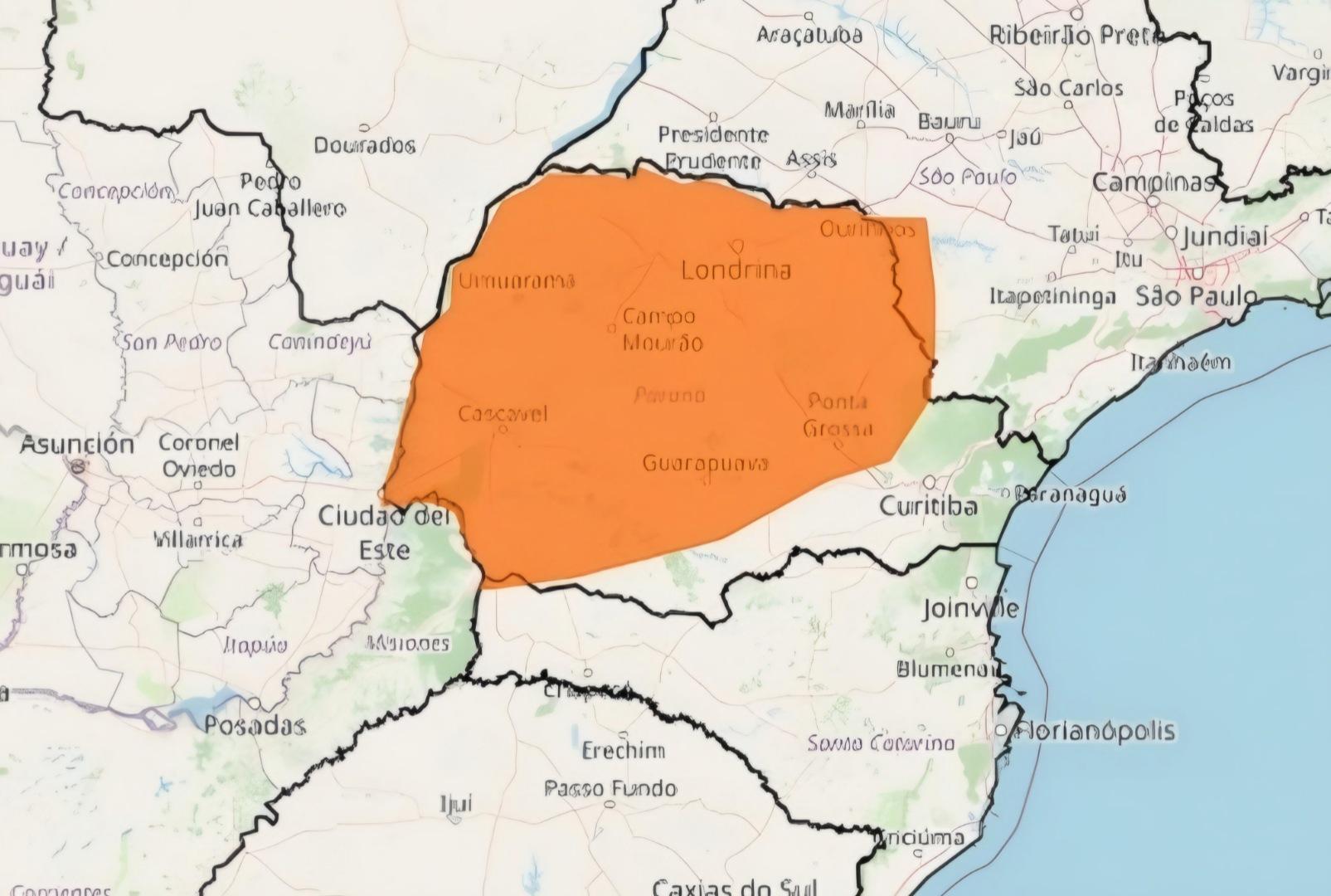 foto de Alerta laranja para tempestades atinge o Paraná na sexta-feira, com risco de estragos