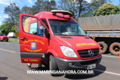 foto de Pneu de moto fura e provoca grave acidente em rodovia de Maringá