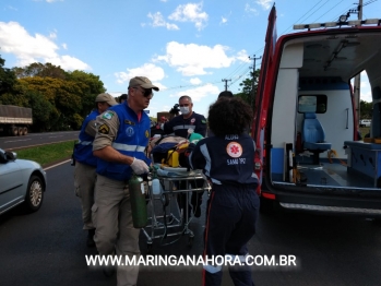 foto de Pneu de moto fura e provoca grave acidente em rodovia de Maringá