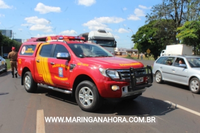 foto de Pneu de moto fura e provoca grave acidente em rodovia de Maringá