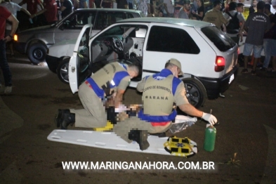 foto de Após atropelar várias pessoas motorista que estava armado é morto por policiais militares em Maringá