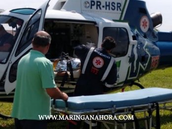 foto de Um homem precisou ser socorrido de helicóptero após cair de telhado de 6 metros em Mandaguaçu