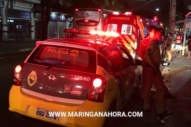 foto de Homem com mandado de prisão em aberto, suspeito de roubo é espancado no Centro de Maringá