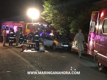 foto de Duas pessoas ficaram feridas após colisão com ônibus Cidade Verde em Maringá