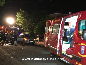 foto de Duas pessoas ficaram feridas após colisão com ônibus Cidade Verde em Maringá