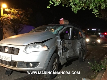 foto de Duas pessoas ficaram feridas após colisão com ônibus Cidade Verde em Maringá