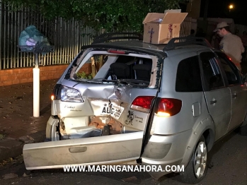 foto de Duas pessoas ficaram feridas após colisão com ônibus Cidade Verde em Maringá