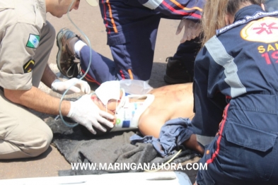 foto de No dia do aniversário jovem com moto roubada sofre grave acidente em Maringá