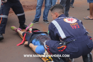 foto de Ciclista fica gravemente ferida após colisão com caminhão em Paiçandu 