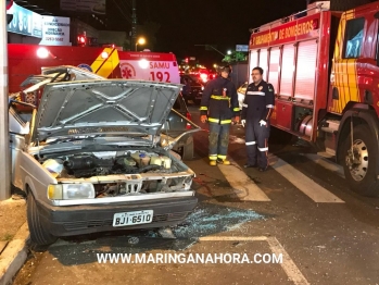 foto de Homem é ejetado do carro após colisão violenta em Maringá