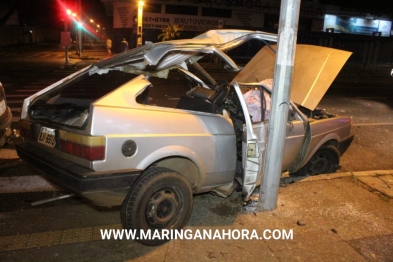 foto de Homem é ejetado do carro após colisão violenta em Maringá