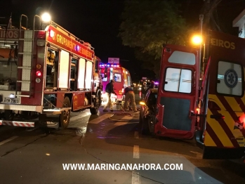 foto de Homem é ejetado do carro após colisão violenta em Maringá