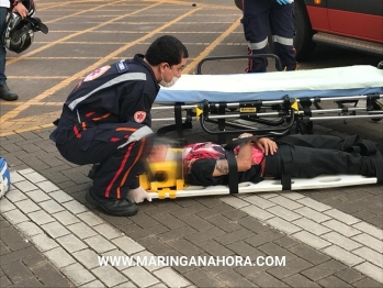 foto de Motociclista fica ferida após colisão com carro em Maringá