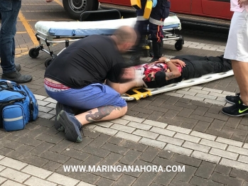 foto de Motociclista fica ferida após colisão com carro em Maringá